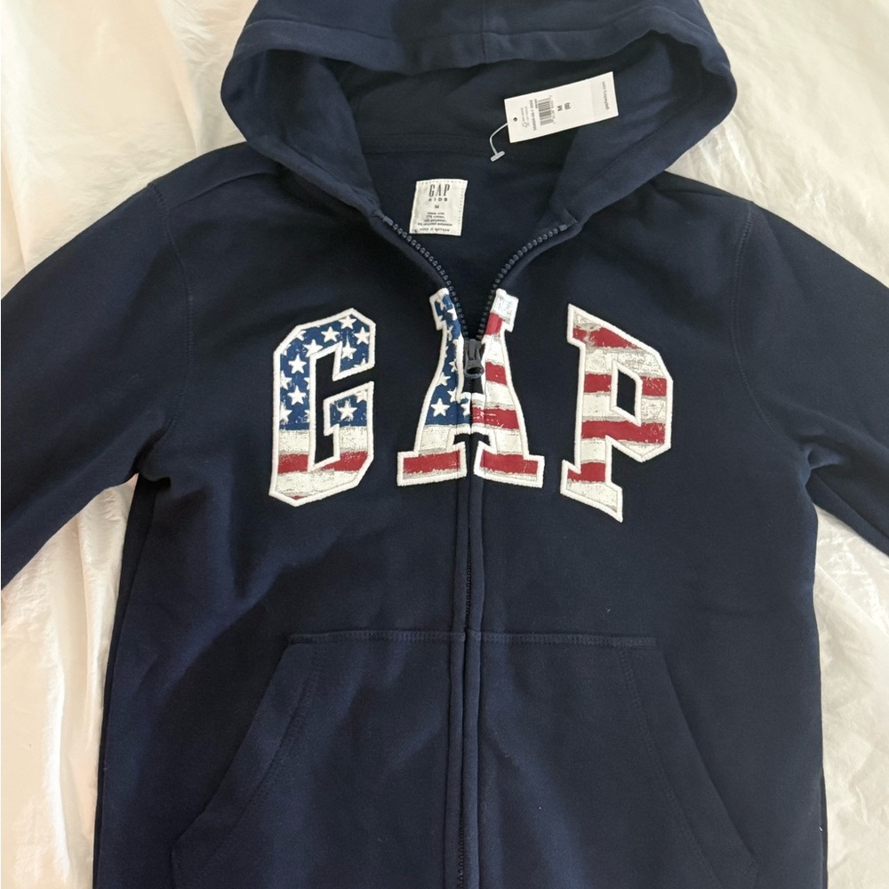 GAP Kids USA Flag Hoodie Zip-Up, Medium Size
